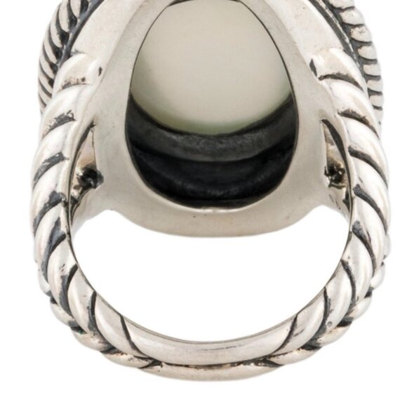 DAVID YURMAN MOON QUARTZ STERLING SILVER & 18K YELLOW GOLD CABLE COIL RING - Picture 6 of 8